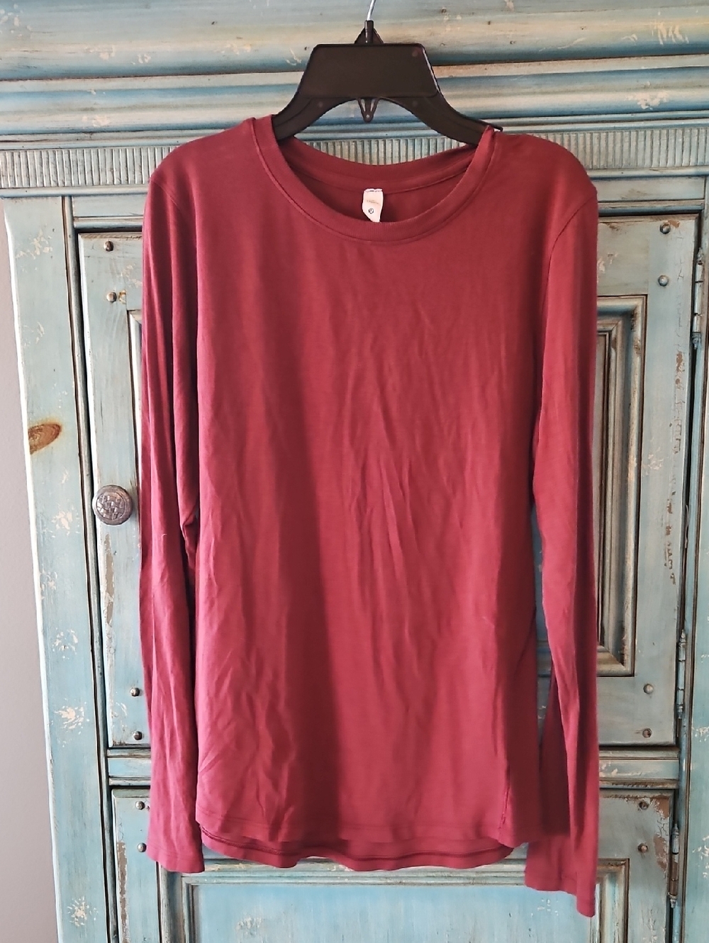Lululemon Long Sleeve Crew Neck Top in Berry